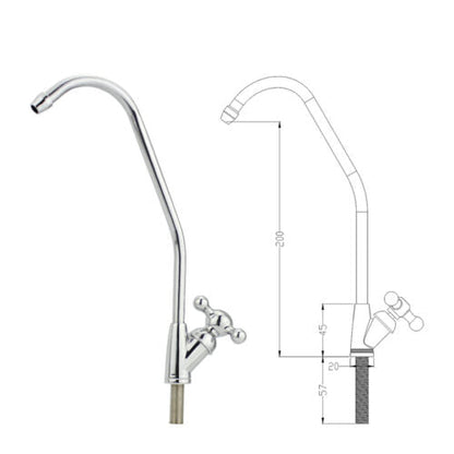 Rubinetto di prelievo per depuratori con maniglia a stella 1 via 1/4”. COD: CD-10001018X