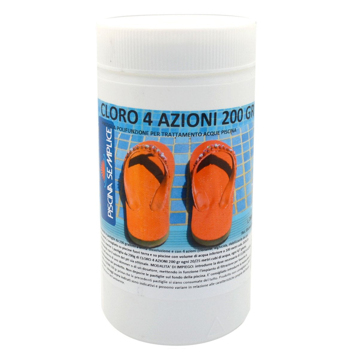 CLORO 4 AZIONI IN PASTIGLIE DA 200GR PER PISCINE