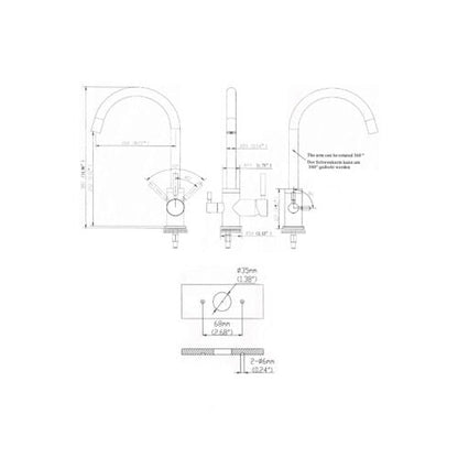 3-way kitchen tap 3/8” Chrome. COD: CD - 10003025CRX