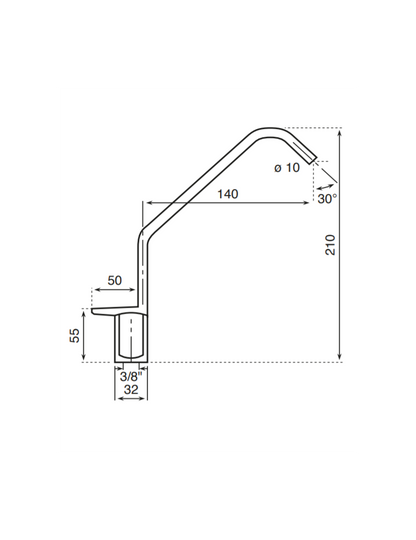 Rubinetto monovia a colonna con leva nera COD:CD-264H