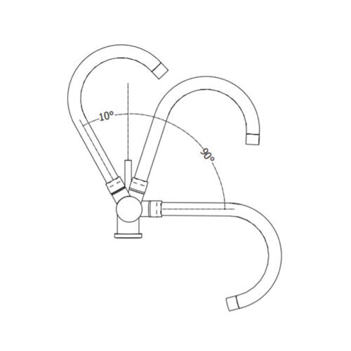 3-Way 3/8” Folding Kitchen Faucet Under Window White. COD: CD-10003072BIX