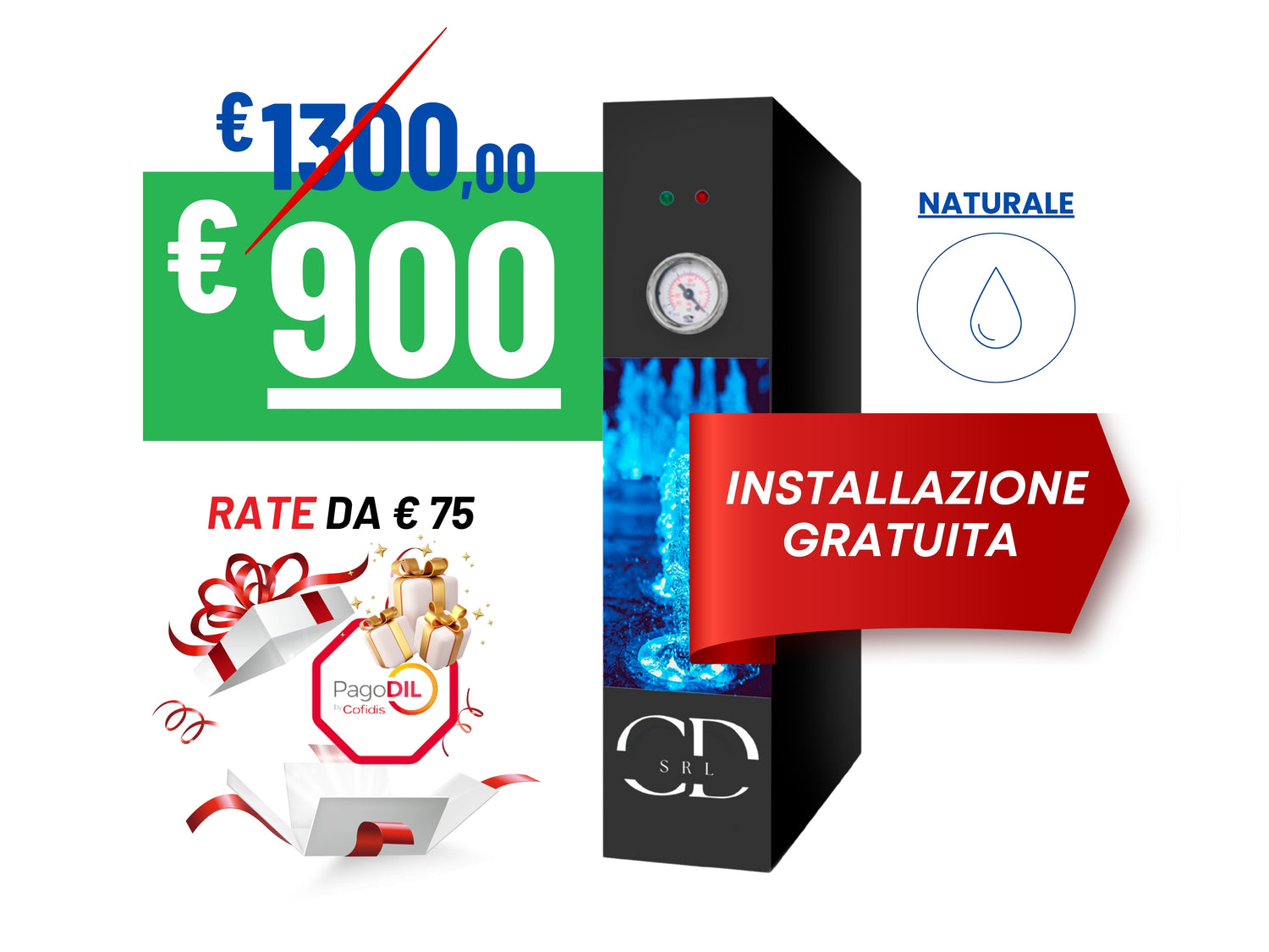 Direct Reverse Osmosis CX250 SODA 2 Way Pump Vane Motor Air Cooling 200GPD Blue COD: CL-050015-08