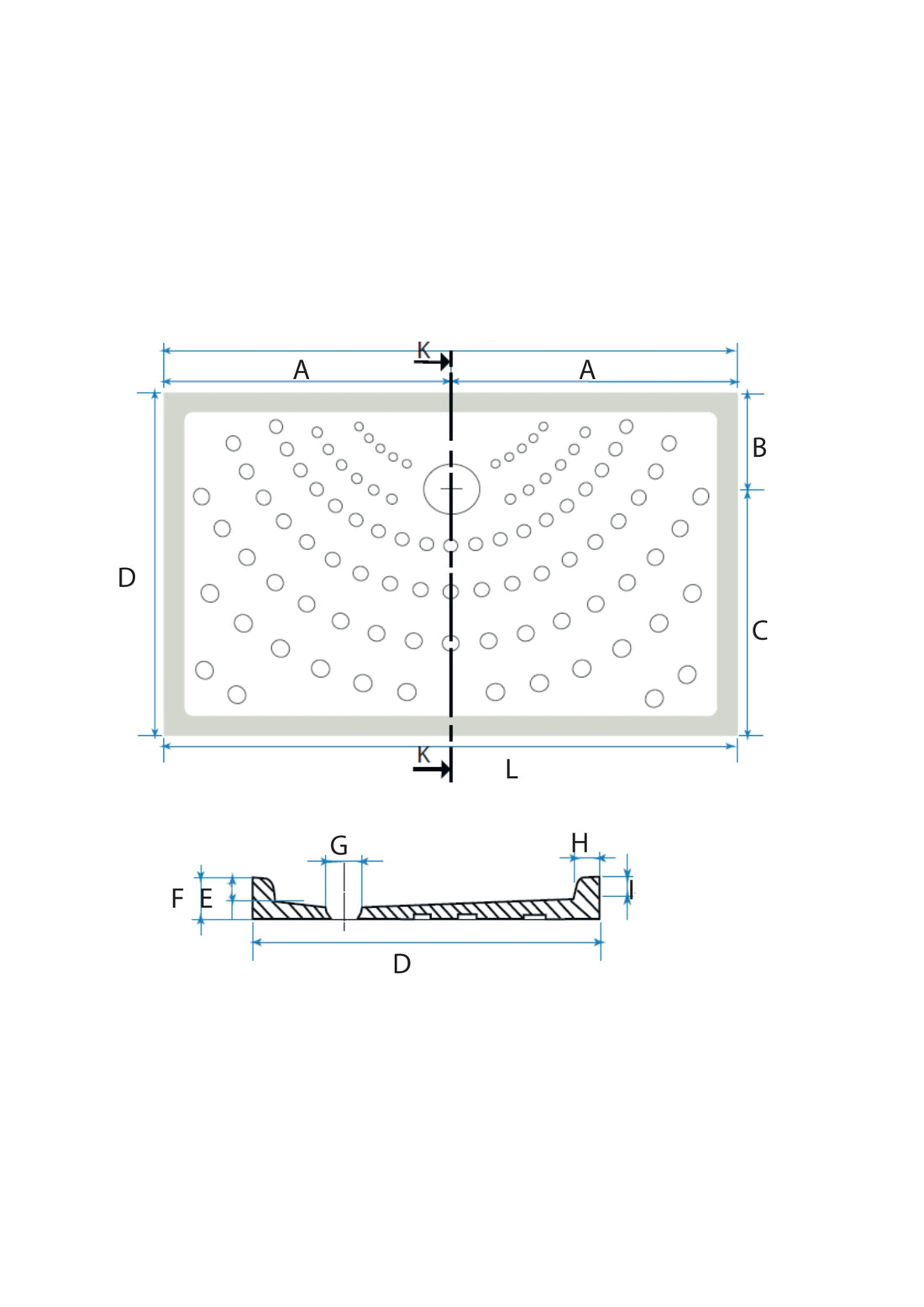 CERAMIC SHOWER TRAY H6 COD:6.5GL
