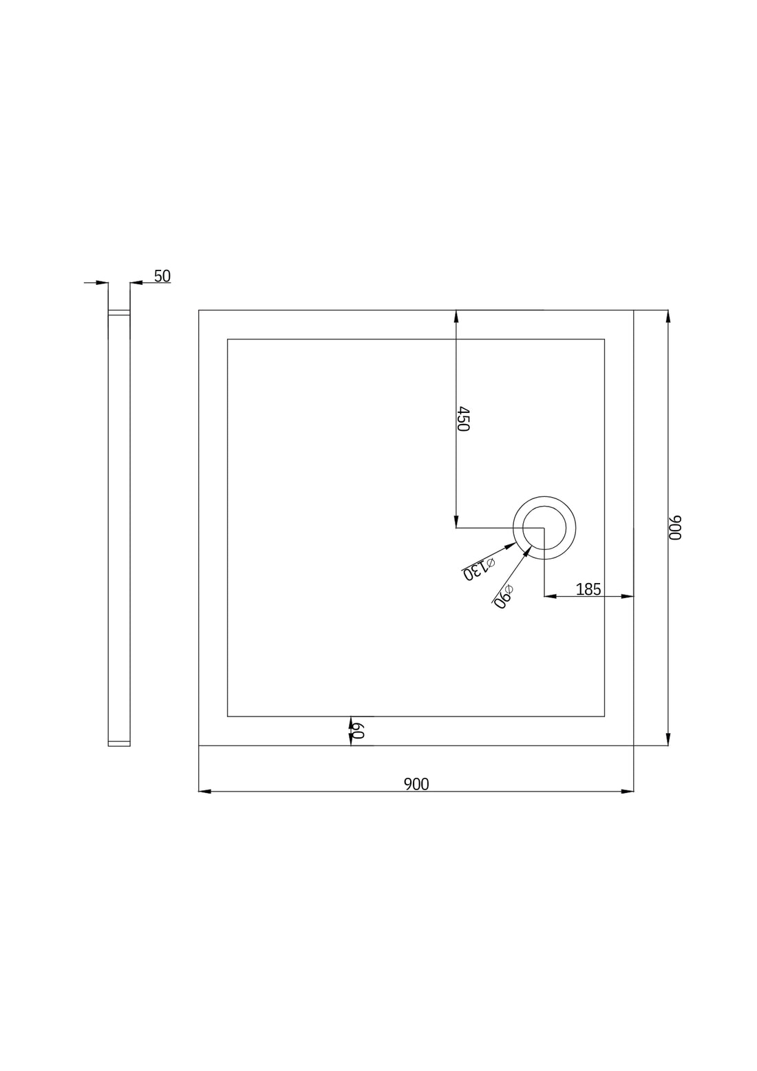 PIATTO DOCCIA QUADRATO IN RESINA SPECIALE COD: CD-21670C
