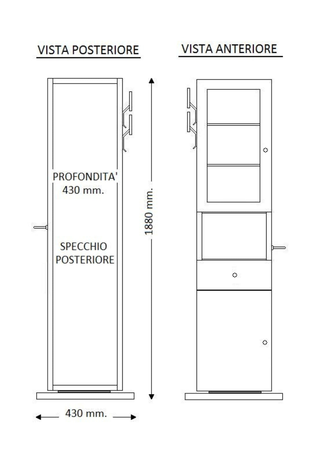 COLONNA GIREVOLE CON SPECCHIO LAURA BIANCA COD:CD-01227C