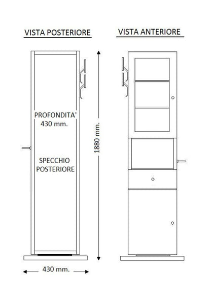 COLONNA GIREVOLE CON SPECCHIO LAURA BIANCA COD:CD-01227C