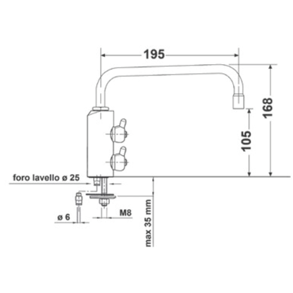 2-way tap for window tap 6mm. Matt Black COD: CD-10002014NOX