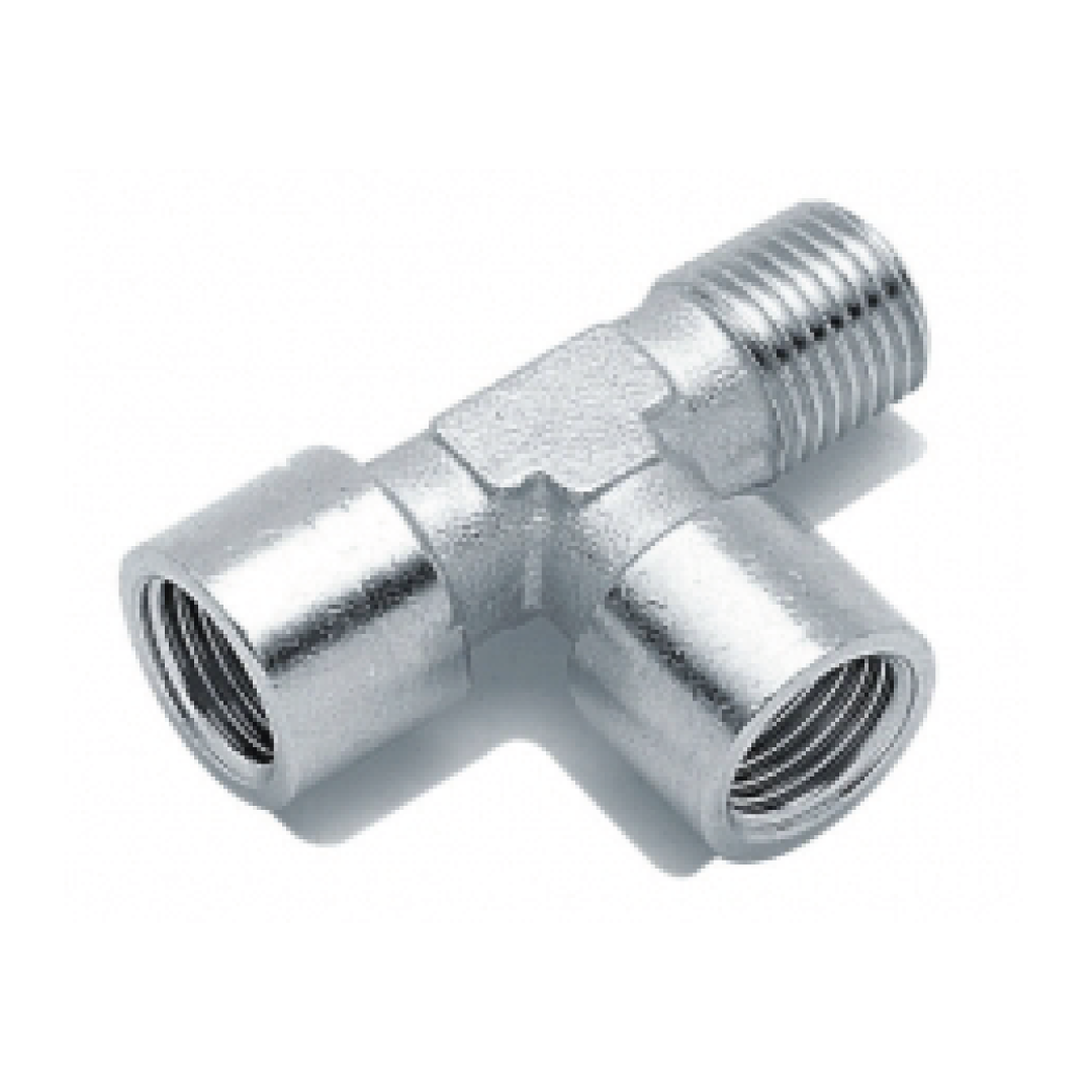 Chrome “T” fitting FFF 3/8″. COD:CL- 330302