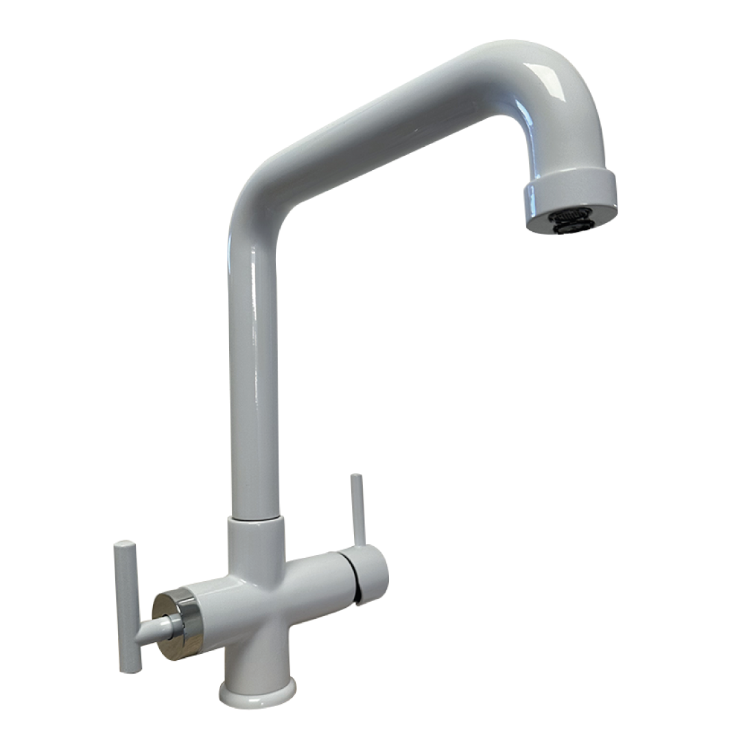 Rubinetto da cucina Canna Alta 4 vie 3/8” Bianco. COD:  CD-10004003BISG