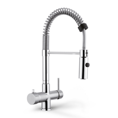 Kitchen Faucet with 5-Way Spring Spray 3/8” Chrome COD:CD-10005019X