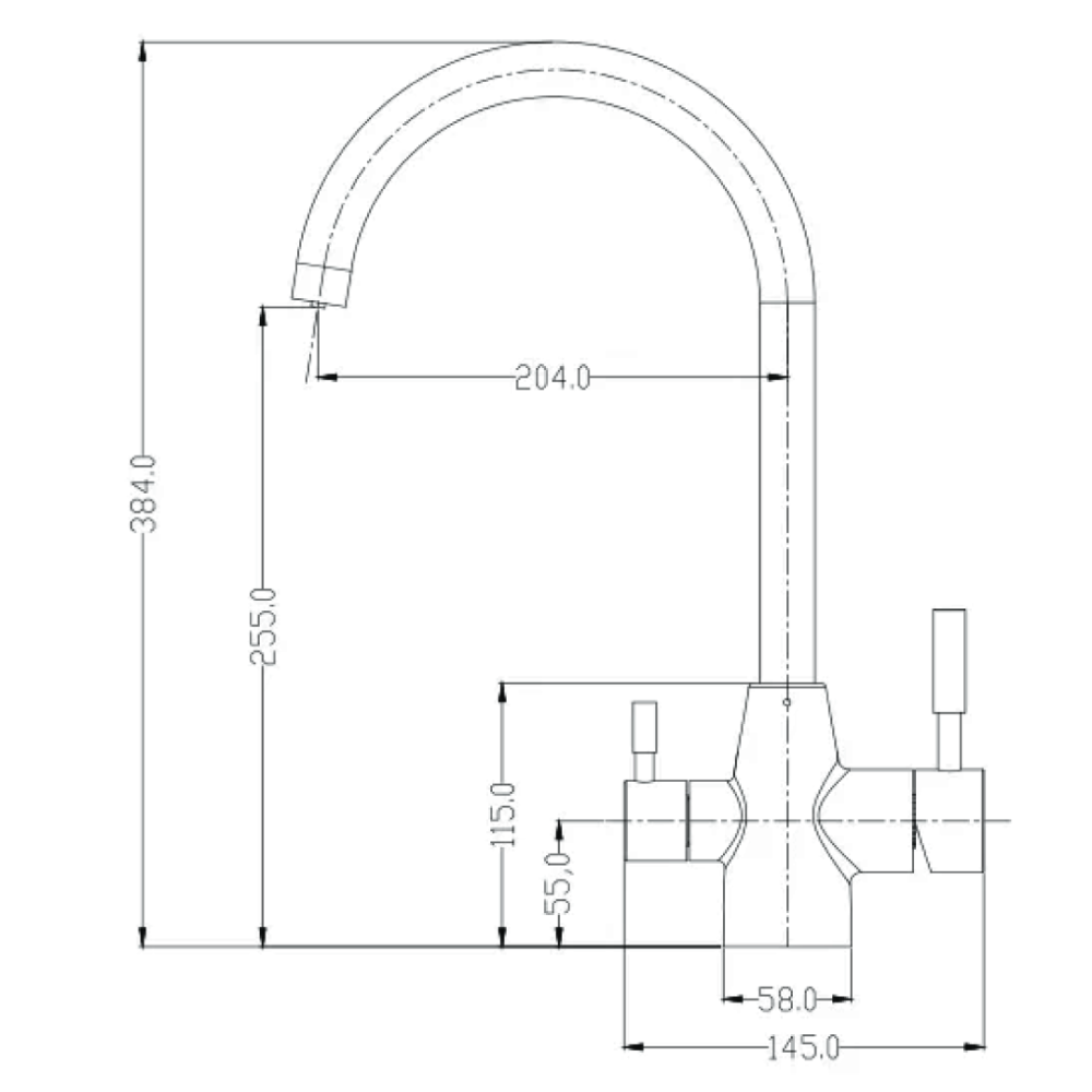 Mixer tap Stainless steel 3 ways 3/8” White COD: CD-10003074BIX