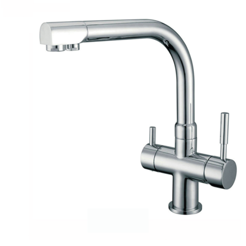 3 Way Kitchen Faucet 3/8” Brushed Stainless Steel. COD: CD - 10003023CRX