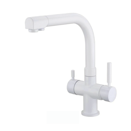 3 Way Kitchen Faucet 3/8” White. COD: CD-10003023BIX