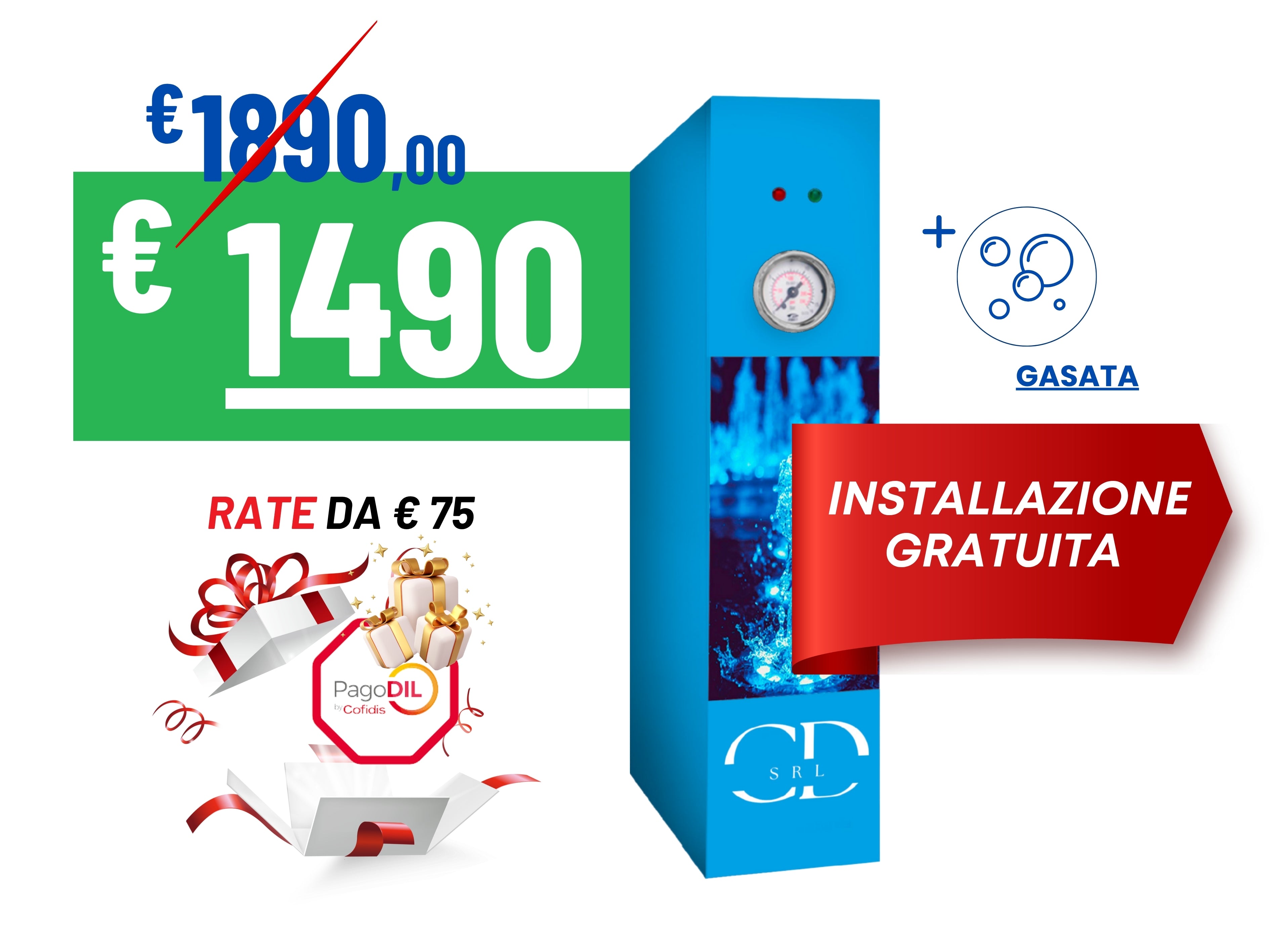 Direct Reverse Osmosis CX250 SODA 2 Way Pump Vane Motor Air Cooling 200GPD Blue COD: CL-050015-08