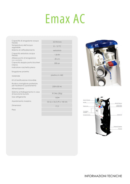 Dispenser acqua in boccioni (naturale ambiente e naturale fredda) Emax AC COD-CD:001206H