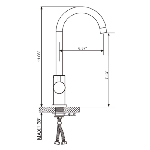4 Way Kitchen Faucet 3/8″ White COD: CD-10004006BIX