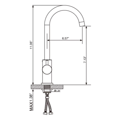 4 Way Kitchen Faucet 3/8″ Chrome COD: CD-10004006CRX