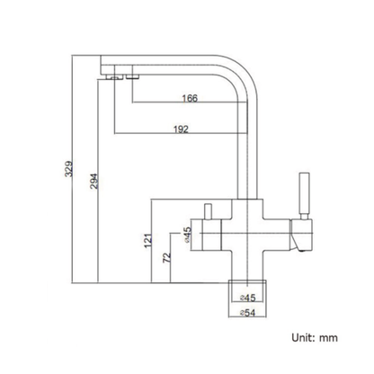 3-way kitchen faucet 3/8” Granite Avena. COD: CD - 10003023 GAX