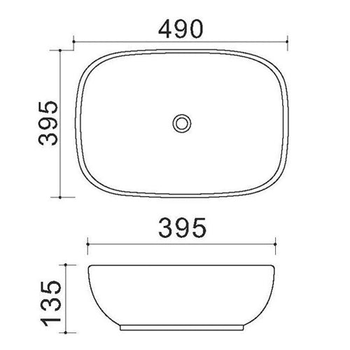 LAVABO DA APPOGGIO LA48 CM 49 X 39,5 COD:185-LA48D