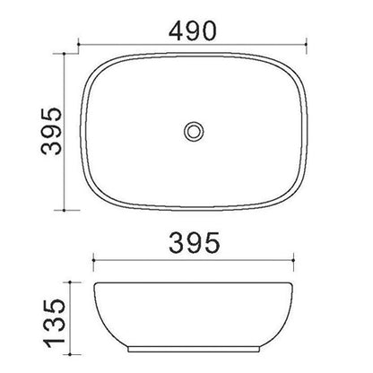 LAVABO DA APPOGGIO LA48 CM 49 X 39,5 COD:185-LA48D