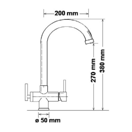 Rubinetto da cucina 4 vie 3/8” Nickel Spazzolato. COD: CD-10004010NSSG