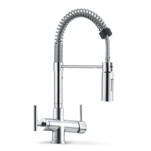 Kitchen Faucet with 4-Way Spring Spray 3/8” Chrome COD:CD-10004011X