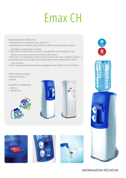 Dispenser acqua in boccioni (naturale calda e naturale fredda) Emax CH COD-CD:001210H