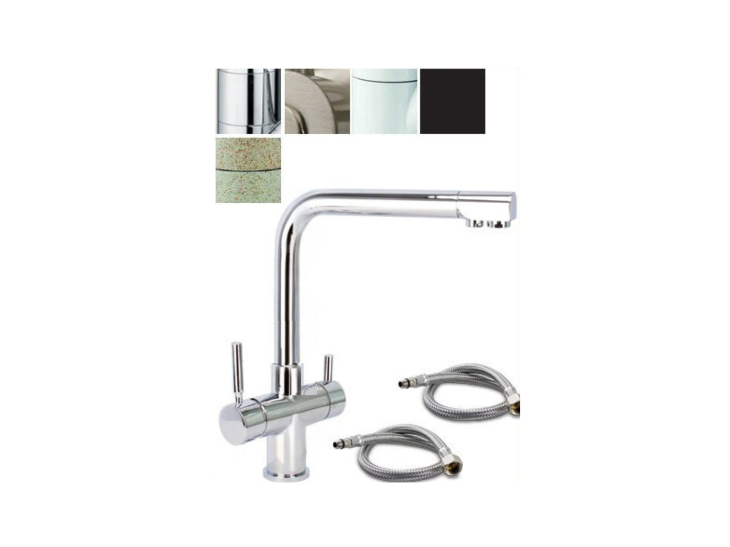 5026 rubinetto 5 vie 3/8&quot; Nickel spazzolato COD: CD-10005026-NS-SG