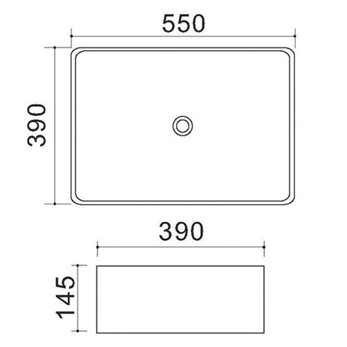 LAVABO DA APPOGGIO MOD. LA50 CM 55 X 39 COD:185-LA50D