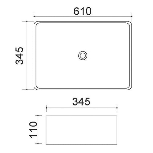 LAVABO DA APPOGGIO MOD. LA51 CM 61 X 34.5 185-LA51D