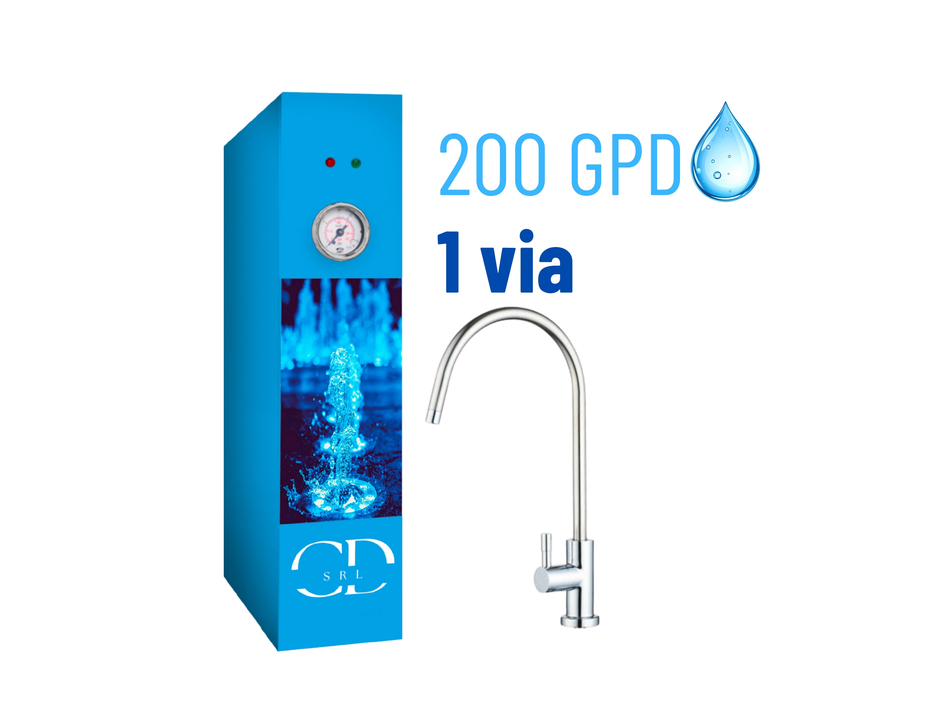 Direct Reverse Osmosis CX250 SODA 2 Way Pump Vane Motor Air Cooling 200GPD Blue COD: CL-050015-08