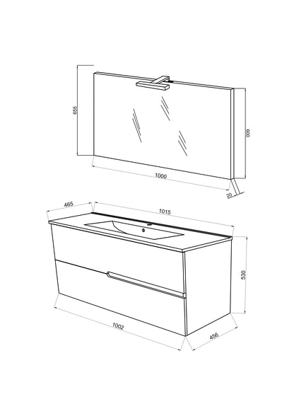COMPOSIZIONE MOBILE DA BAGNO EVA 100 COD:CD-23174C