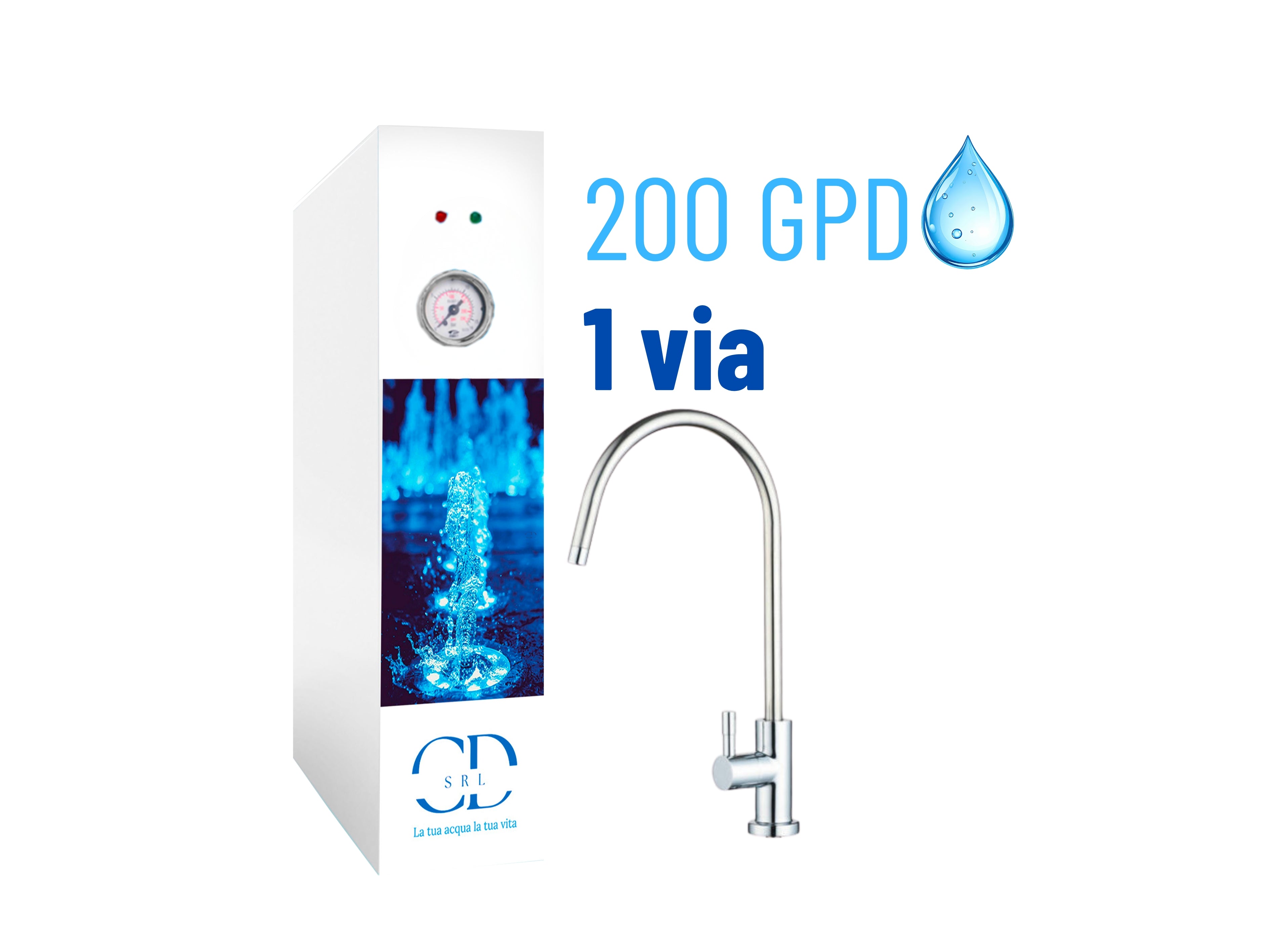 Direct Reverse Osmosis CX250 SODA 2 Way Pump Vane Motor Air Cooling 200GPD Blue COD: CL-050015-08