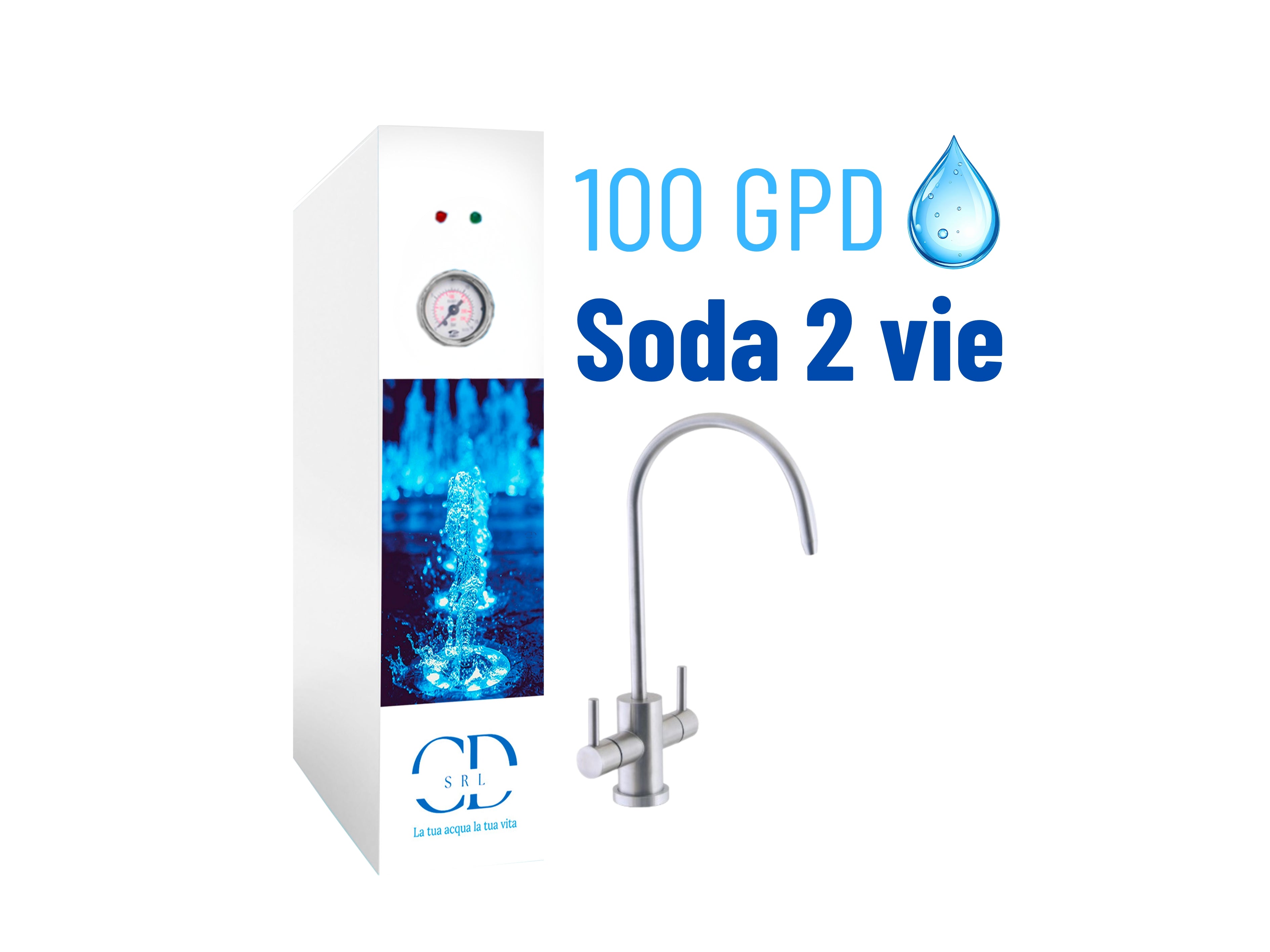 Direct Reverse Osmosis CX250 SODA 2 Way Pump Vane Motor Air Cooling 200GPD Blue COD: CL-050015-08
