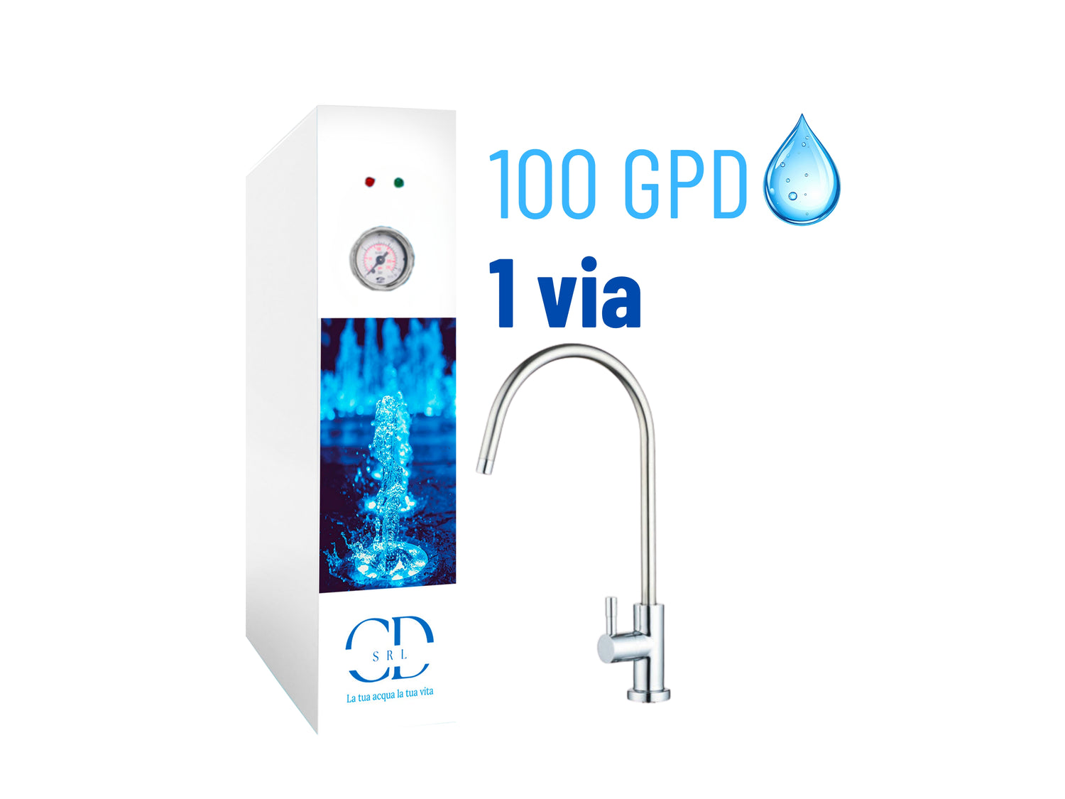 Direct Reverse Osmosis CX250 SODA 2 Way Pump Vane Motor Air Cooling 200GPD Blue COD: CL-050015-08