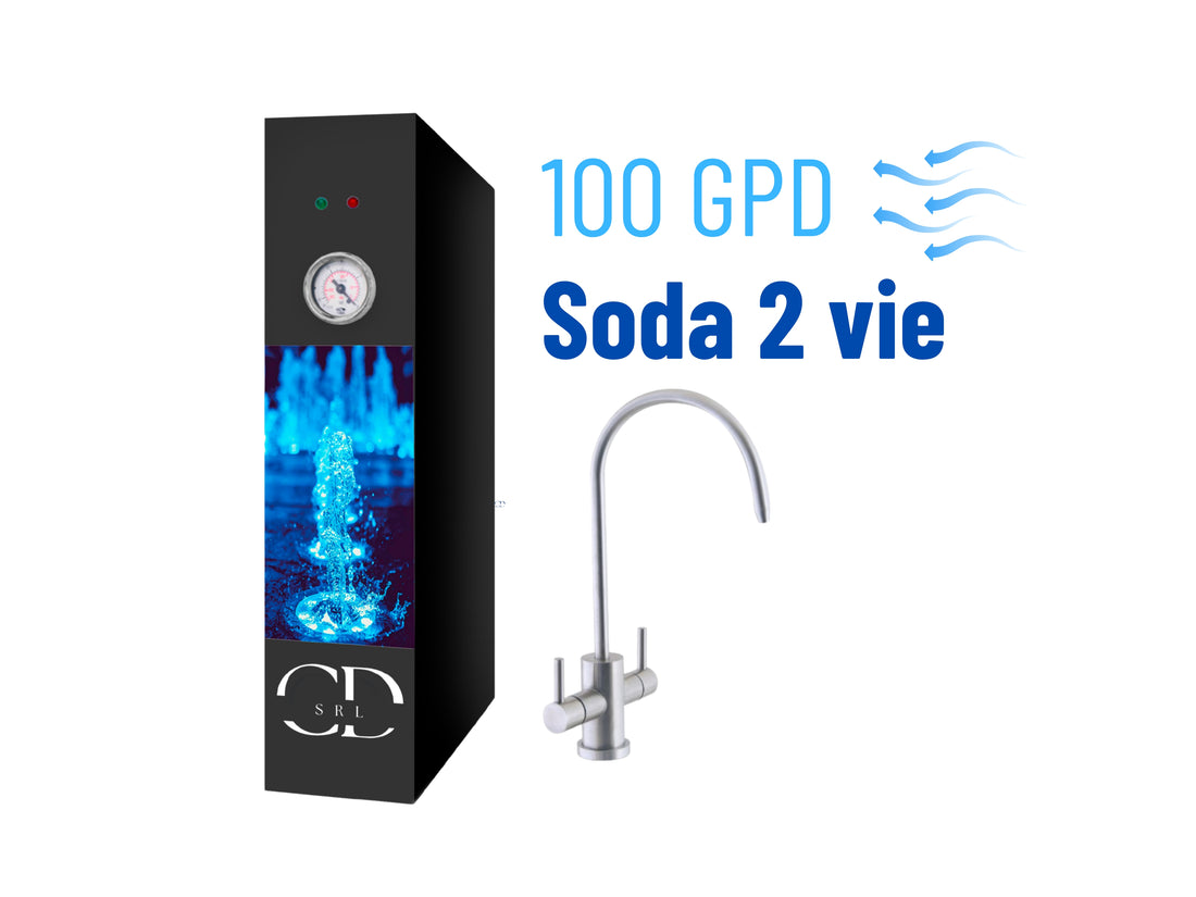 Osmosi inversa diretta CX250 SODA 2 vie pompa palette motore raff. aria 100GPD COD:CD-050015SG