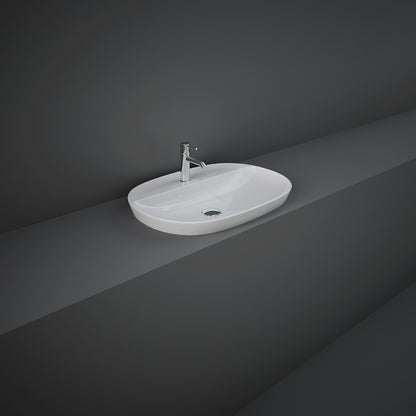 LAVABO AD INCASSO OVALE ALLUNGATO MONOFORO VARIANT 60 X 42 CM COD-CD:185-RNSLFD