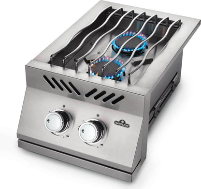 Bruciatore superiore doppio in linea serie 700 da incasso con copertura in acciaio inossidabile 2 bruciatori COD-CD:BI12RT-N