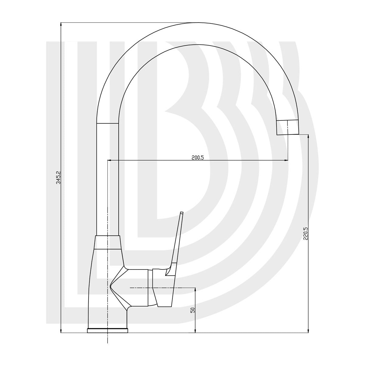 Single lever sink mixer tap with swivel spout COD:CD-LVMBON2001B