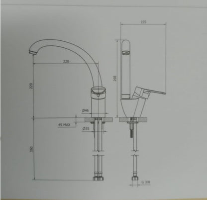 Single-lever sink mixer tap with swivel spout COD:CD-LVMPRI2001B