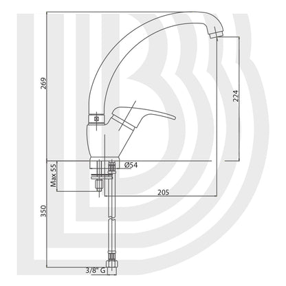 Single-lever sink mixer tap with swivel spout COD:CD-LVMSTR2001B