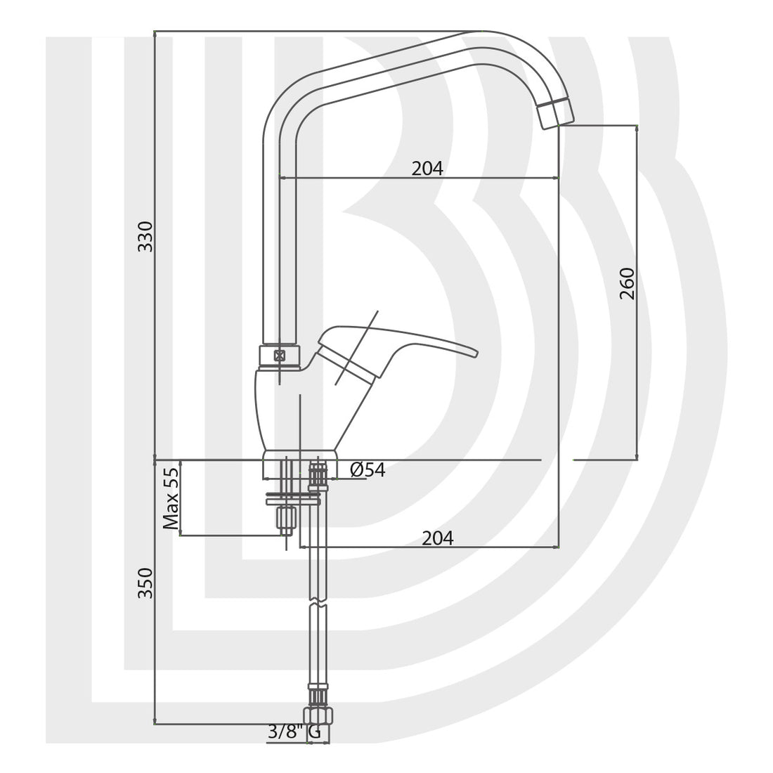 Miscelatore monocomando lavello monoforo laterale con bocca girevole COD-CD:LVMSTR201400B