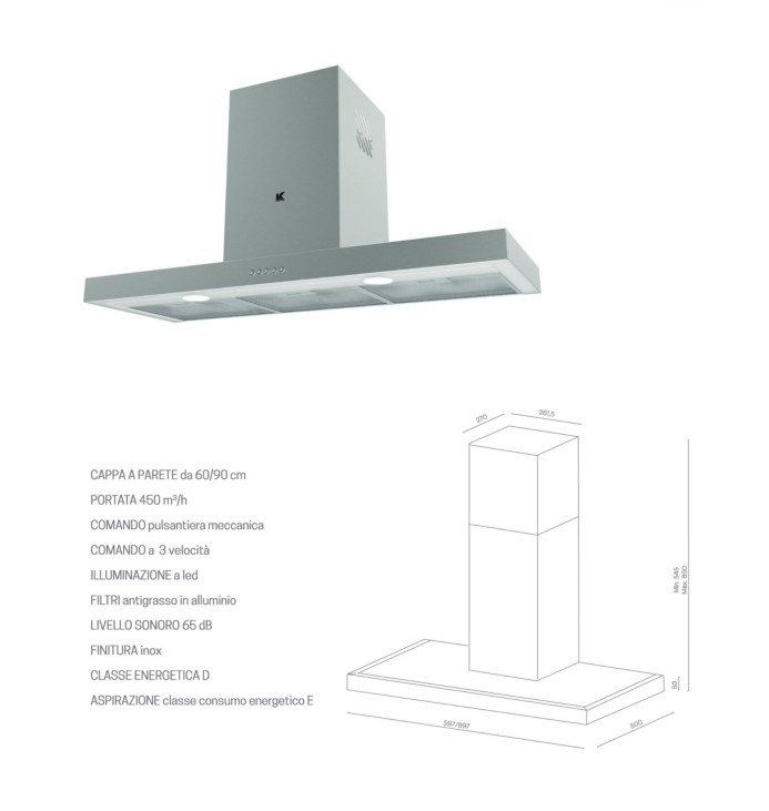 CAPPA PARETE INOX