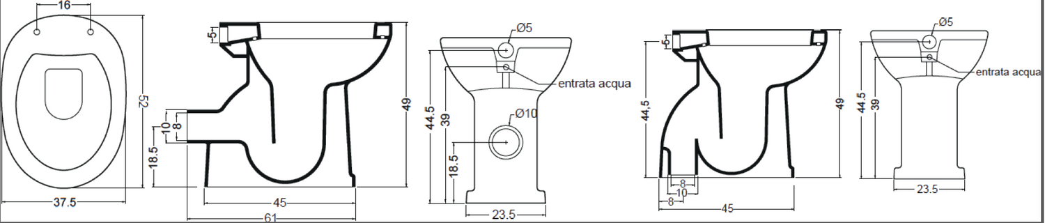 VASO - BIDET PER DISABILE  COD: CD-20002C
