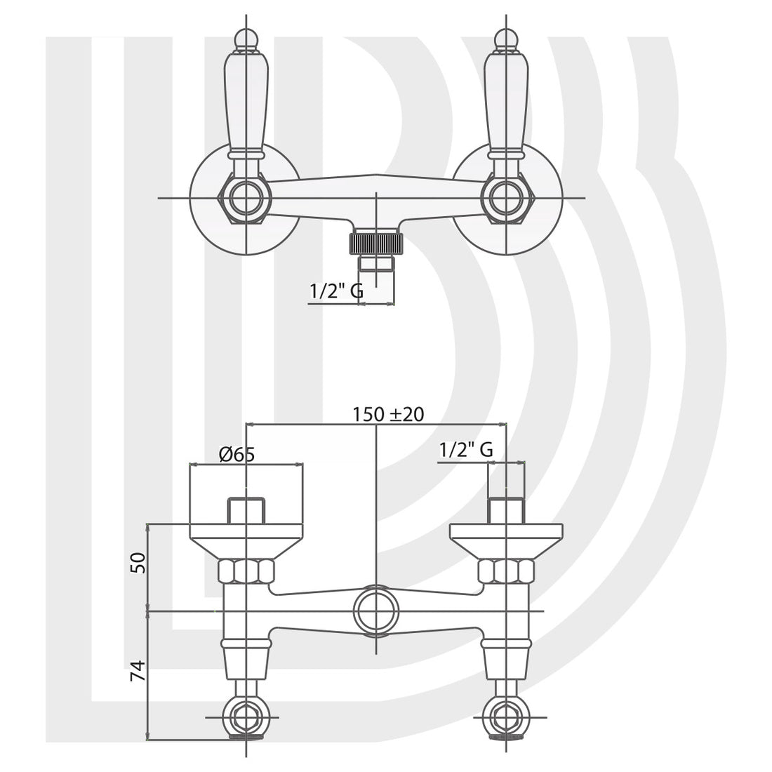 External shower group with Elegant shower and double-clinched brass hose 150 cm COD:ESDFRS100500 