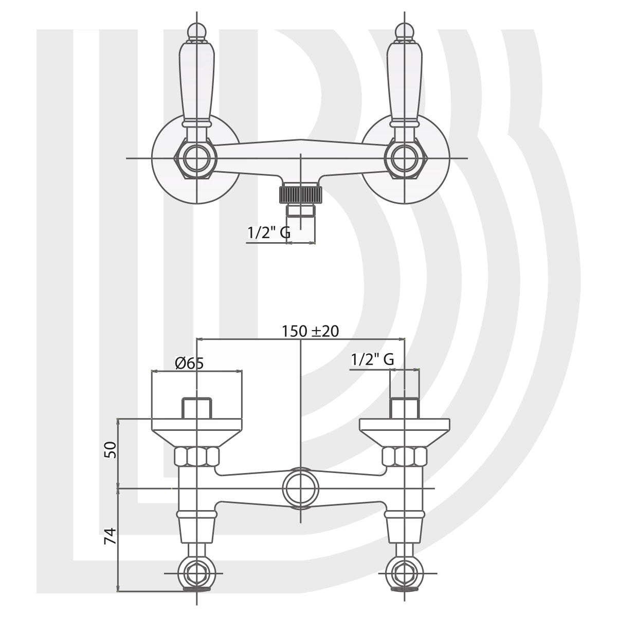 External shower group with Elegant shower and double-clinched brass hose 150 cm COD:ESDFRS100500 