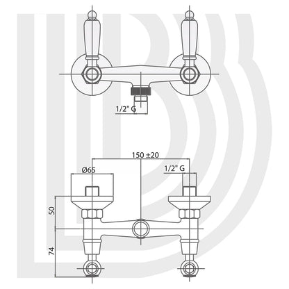 External shower group with Elegant shower and double-clinched brass hose 150 cm COD:ESDFRS100500 
