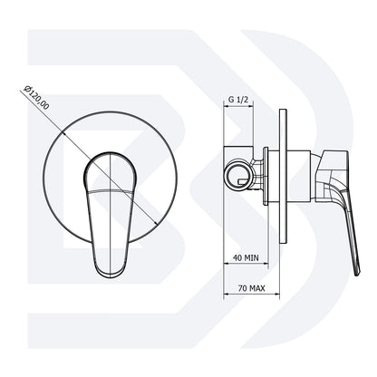 Built-in single-lever shower mixer COD: INDTRG200700 