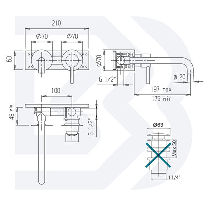 Miscelatore monocomando lavabo da incasso senza scarico  COD:CD-TRG2300B