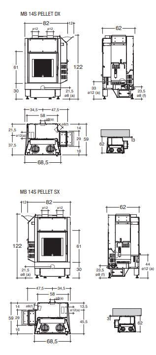Caminetto a pellet con cornice essential COD:CD-MB14S.ESS.M